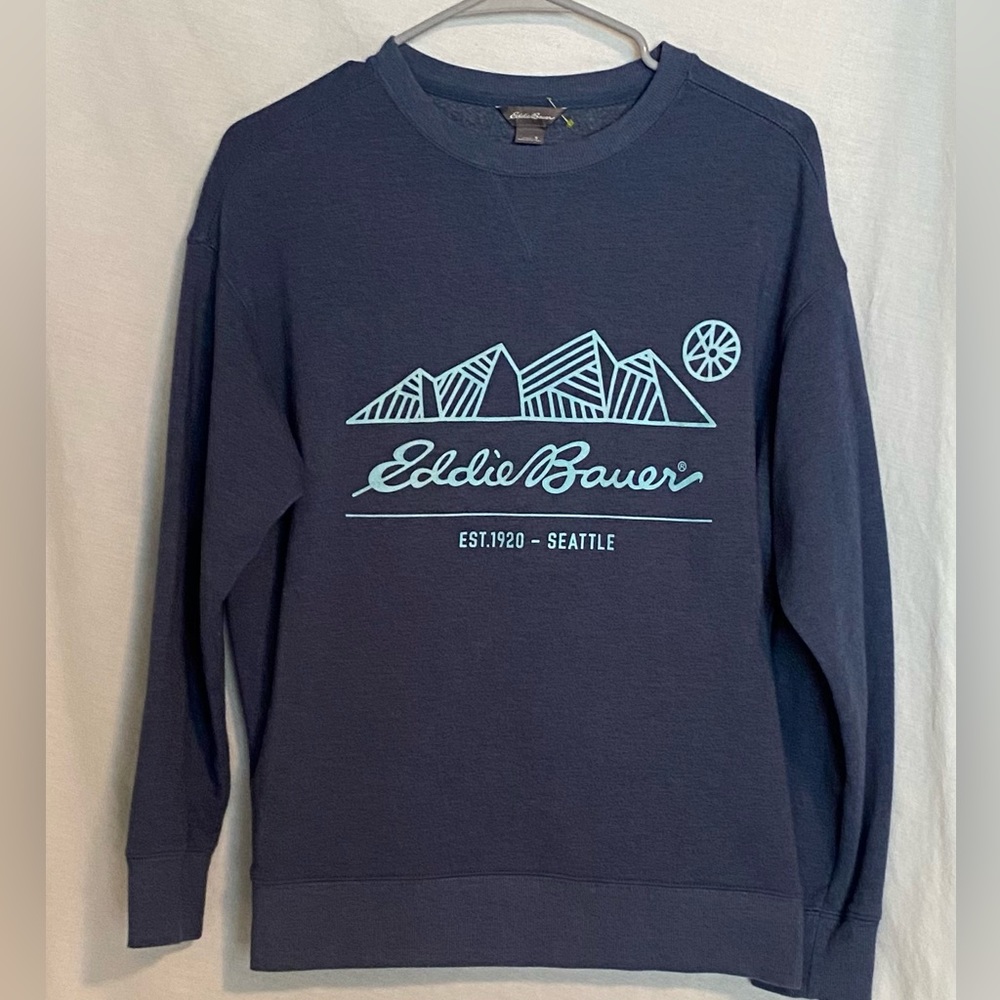 Womens Blue Eddie Bauer Sweatshirt Size Small